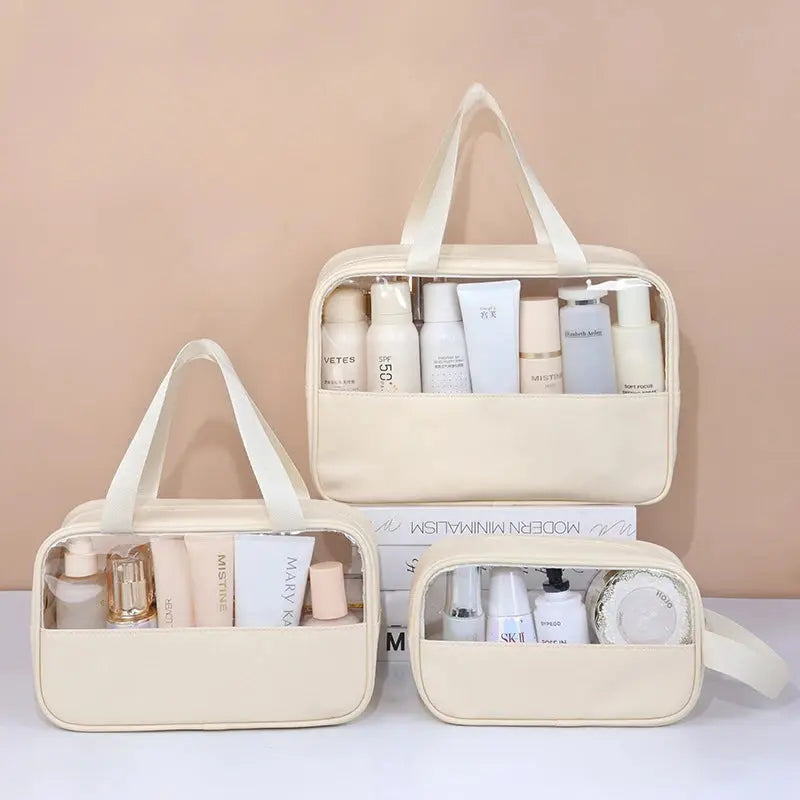 Portable Travel Cosmetic Bag Women Transparent Makeup Bag Large-Capacity Bath Wash Bags Multifunction Waterproof Storage Case