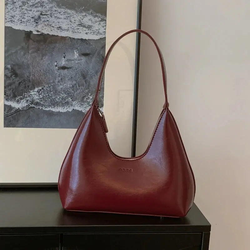 Minimalism Designer Women'S Shoulder Bag Solid Color Soft PU Leather Hand Bags for Women Luxury Purses Small Side Bag Gift Girls
