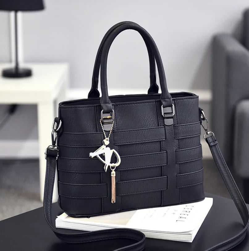 Large Capacity Pu Leather Women'S Handbag Classic Retro Crossbody Bag Fashion Brand Designer Shoulder Bag Casual Tote Bag Women
