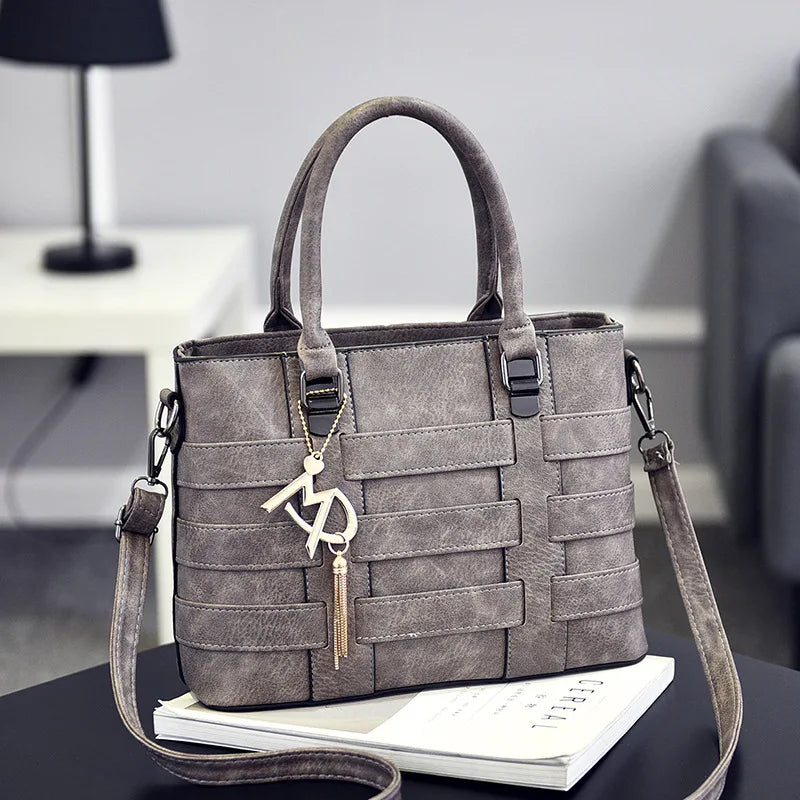 Large Capacity Pu Leather Women'S Handbag Classic Retro Crossbody Bag Fashion Brand Designer Shoulder Bag Casual Tote Bag Women