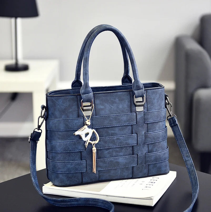 Large Capacity Pu Leather Women'S Handbag Classic Retro Crossbody Bag Fashion Brand Designer Shoulder Bag Casual Tote Bag Women