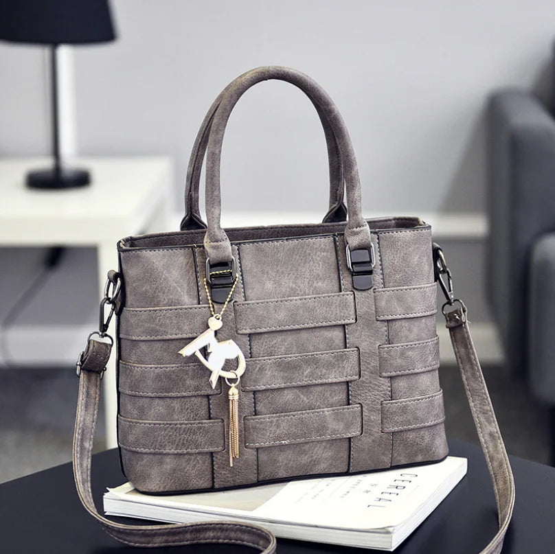 Large Capacity Pu Leather Women'S Handbag Classic Retro Crossbody Bag Fashion Brand Designer Shoulder Bag Casual Tote Bag Women