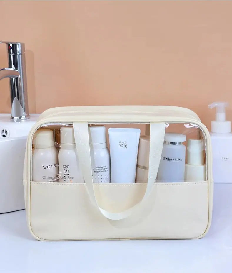 Trousse de maquillage portable et transparente pour femme Ma boutique