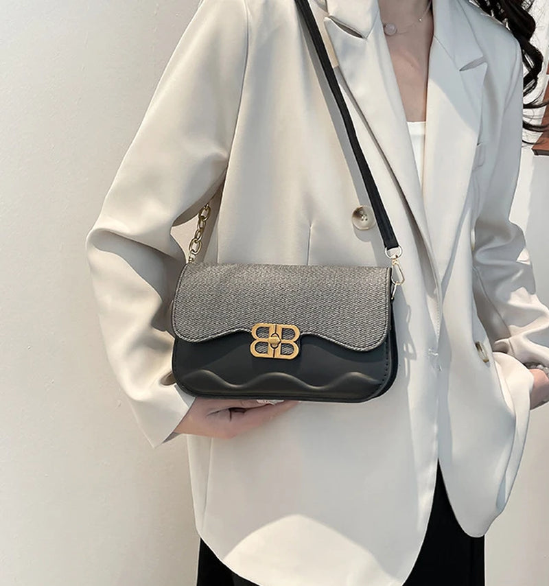 2025 Trendy! Luxury Flap Crossbody Bag for Women | Popular Underarm Bag | Niche Single-Shoulder Chain Bag | Versatile Small Squa