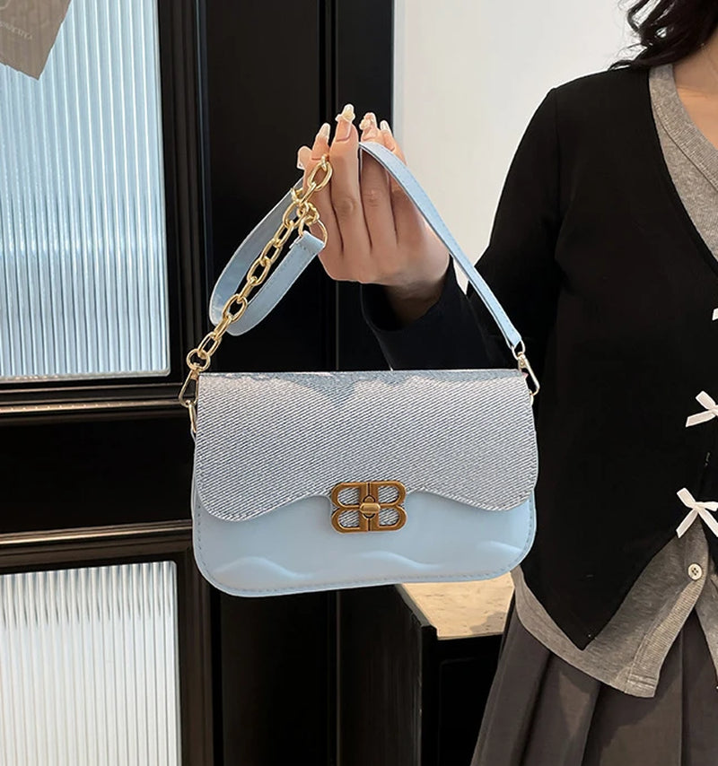 2025 Trendy! Luxury Flap Crossbody Bag for Women | Popular Underarm Bag | Niche Single-Shoulder Chain Bag | Versatile Small Squa