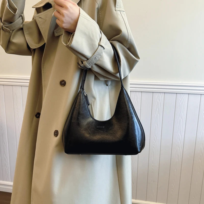 Minimalism Designer Women'S Shoulder Bag Solid Color Soft PU Leather Hand Bags for Women Luxury Purses Small Side Bag Gift Girls