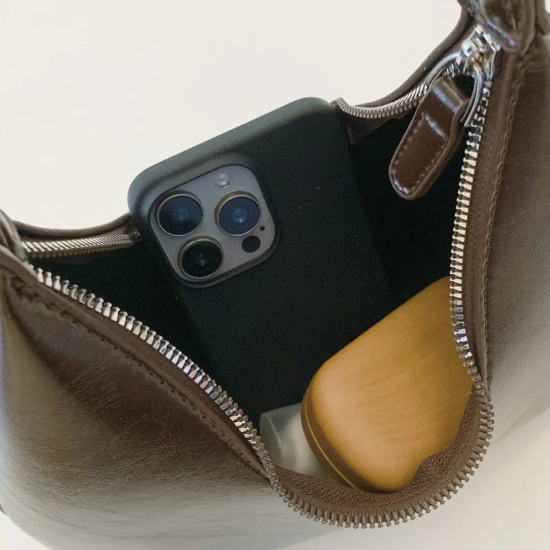Minimalism Designer Women'S Shoulder Bag Solid Color Soft PU Leather Hand Bags for Women Luxury Purses Small Side Bag Gift Girls