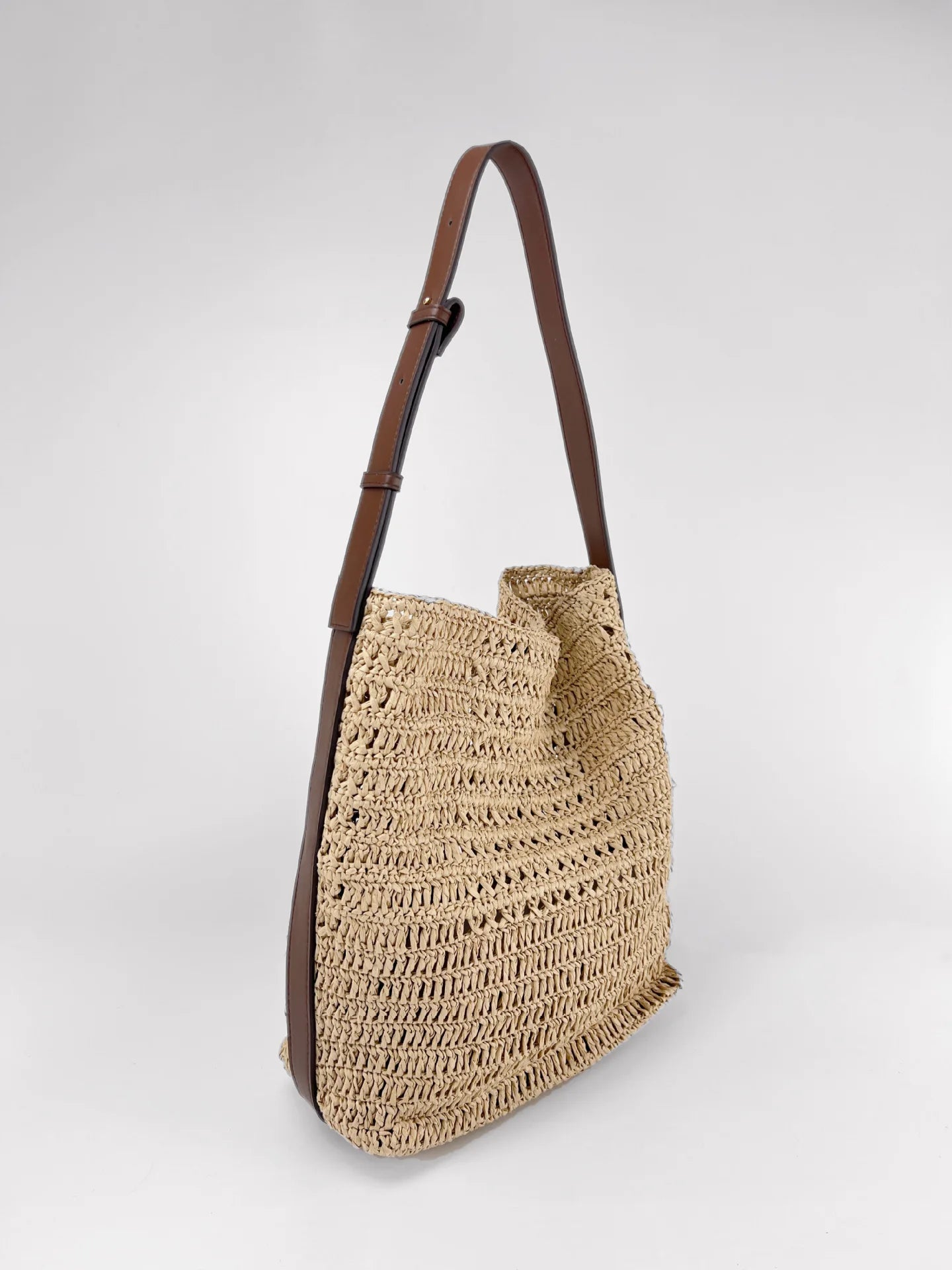 Handwoven Straw Hollow Out Handheld Shoulder Beach Women'S Casual Vacation Tote Bag Armpit Large Casual Crochet Shopping Bags