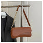 Retro French Casual Design Small Square Bag Women'S Single Shoulder Slant Cross Chain Texture Soft Polyester Fiber Bag