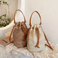 Fabric Zipper Designer Bucket Solid String Large Capacity 2025 Brand Bags for Women Beach Sewing Fashionable Shoulder Bag