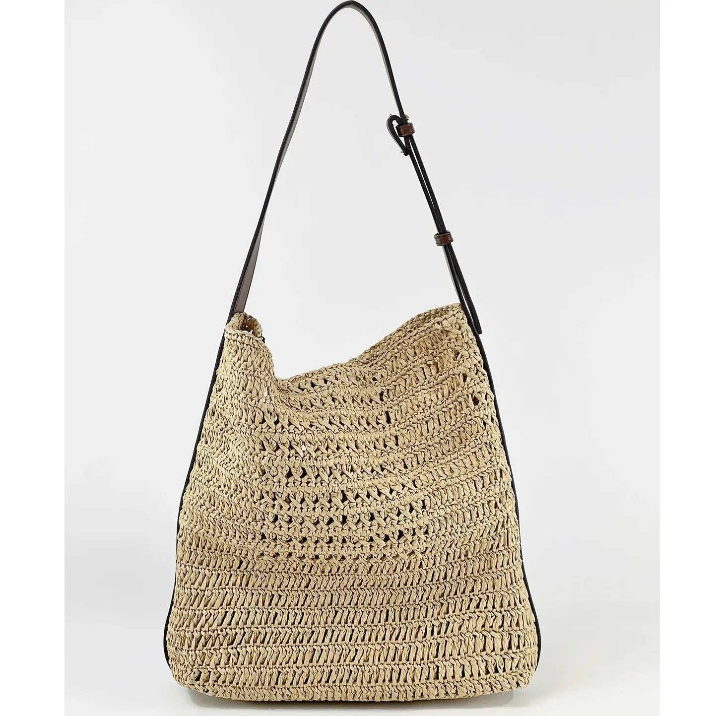 Handwoven Straw Hollow Out Handheld Shoulder Beach Women'S Casual Vacation Tote Bag Armpit Large Casual Crochet Shopping Bags