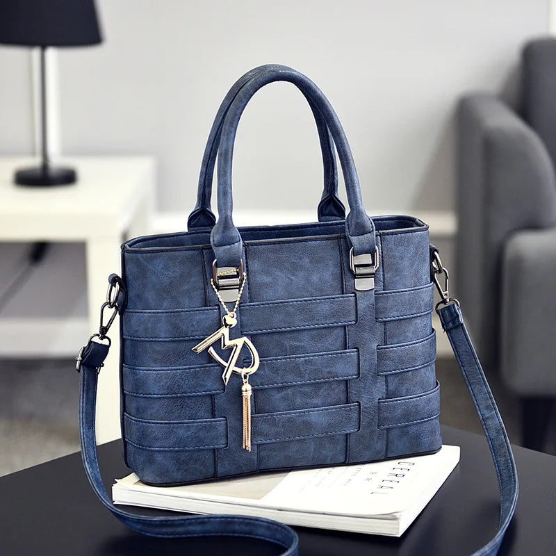 Large Capacity Pu Leather Women'S Handbag Classic Retro Crossbody Bag Fashion Brand Designer Shoulder Bag Casual Tote Bag Women