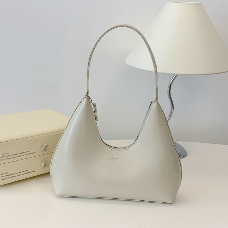 Minimalism Designer Women'S Shoulder Bag Solid Color Soft PU Leather Hand Bags for Women Luxury Purses Small Side Bag Gift Girls
