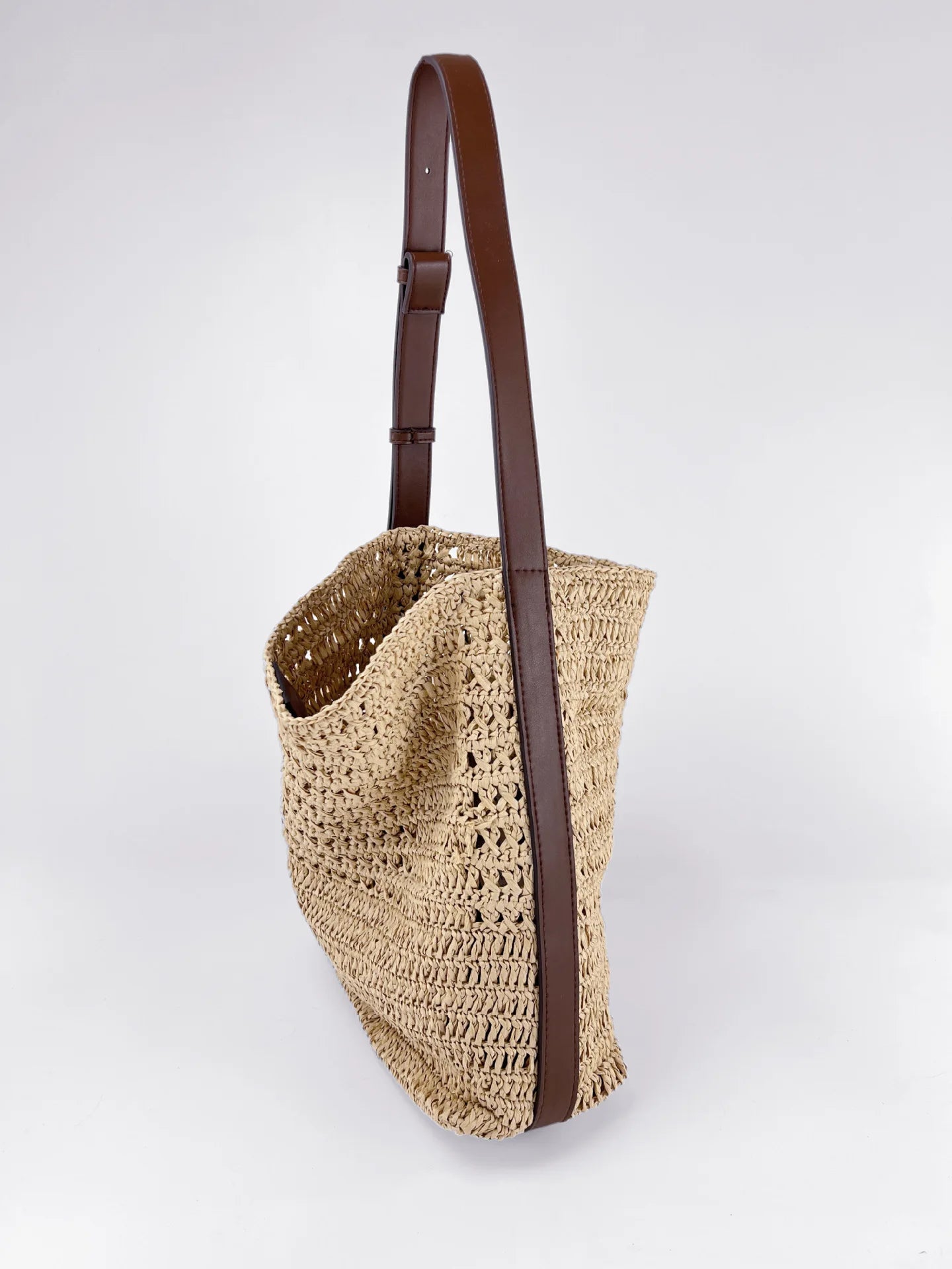 Handwoven Straw Hollow Out Handheld Shoulder Beach Women'S Casual Vacation Tote Bag Armpit Large Casual Crochet Shopping Bags