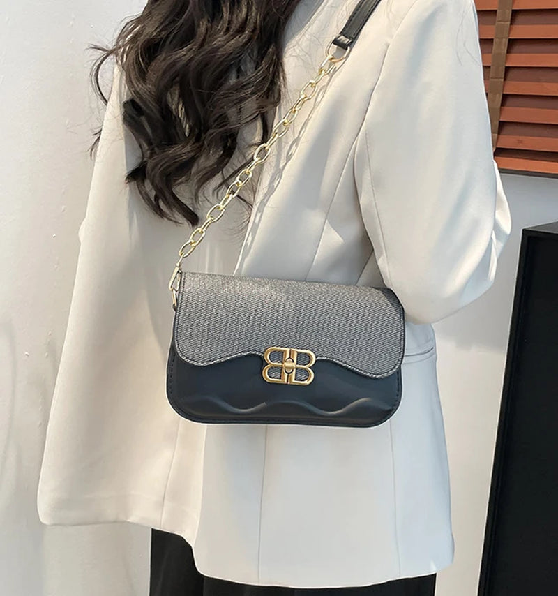 2025 Trendy! Luxury Flap Crossbody Bag for Women | Popular Underarm Bag | Niche Single-Shoulder Chain Bag | Versatile Small Squa